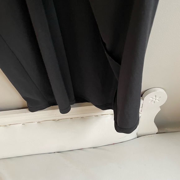 VINTAGE BLACK COVER UP MARABOU FUR TRIM COLLAR TIES LONG SLEEVE LA BELLE - Picture 10 of 12